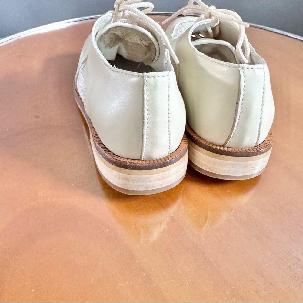 Vintage Shoe Be Doo Children's Cream Leather Lace-Up Shoes Boys 6.5 to 7 - Picture 4 of 13